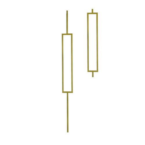 Single Rectangle Iron Baluster in Olde Brass
