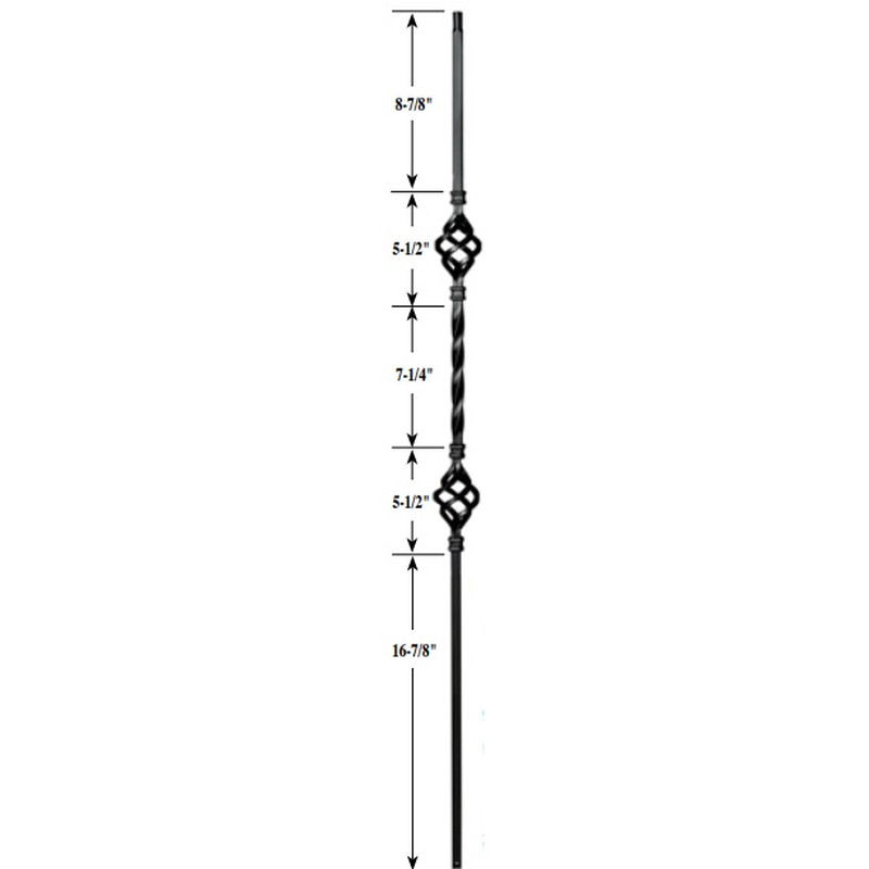 Double Basket Iron Baluster image 1