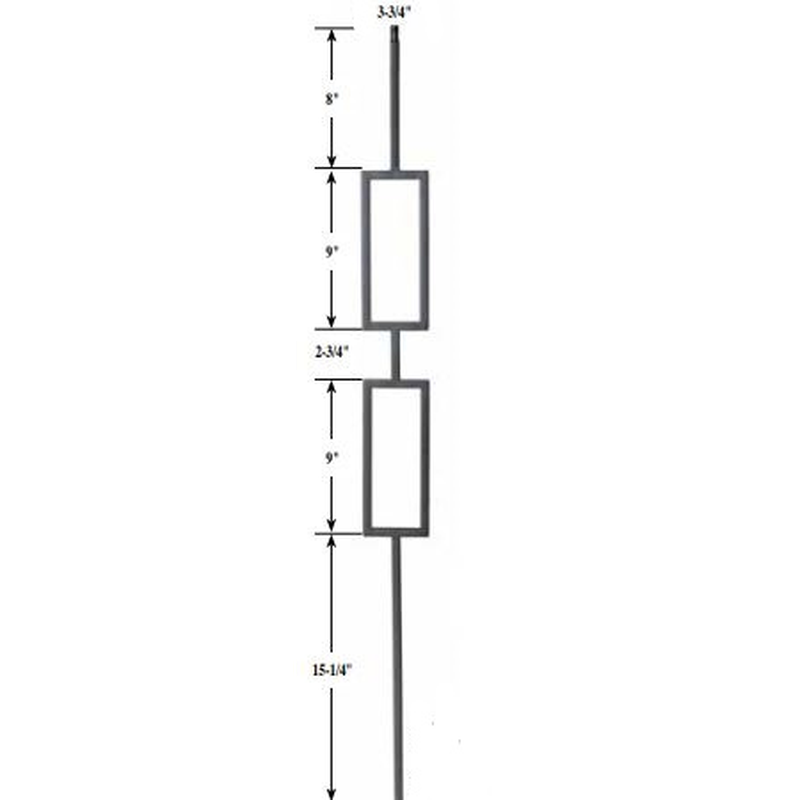 Double Rectangle Iron Baluster image 1