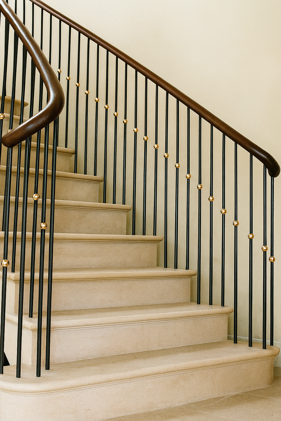 Sphere Iron Baluster in Gold – Bulldog Stairs