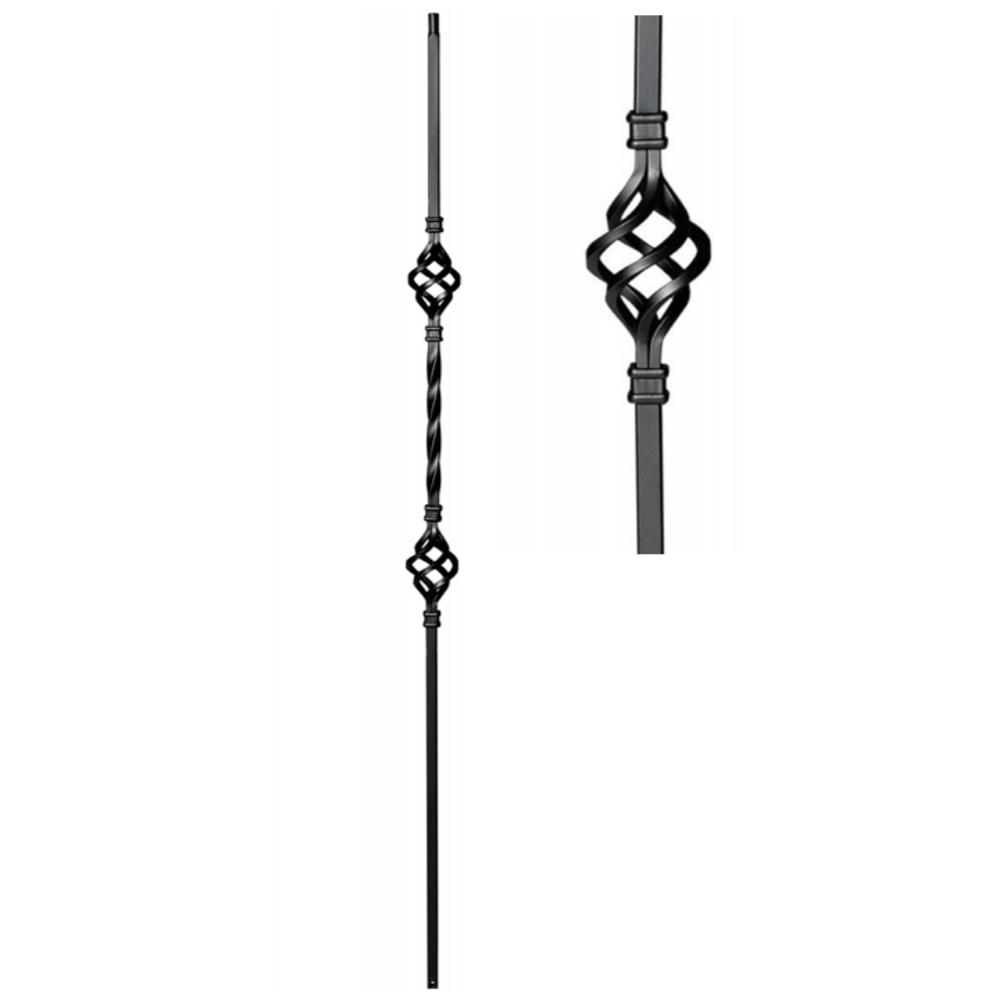 Double Basket Iron Baluster