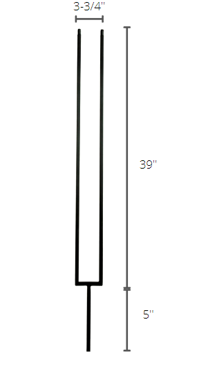Rectangle Split Iron Baluster in Squared Tube image 1