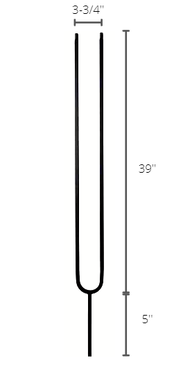 Oval Split Iron Baluster in Squared Tube image 1