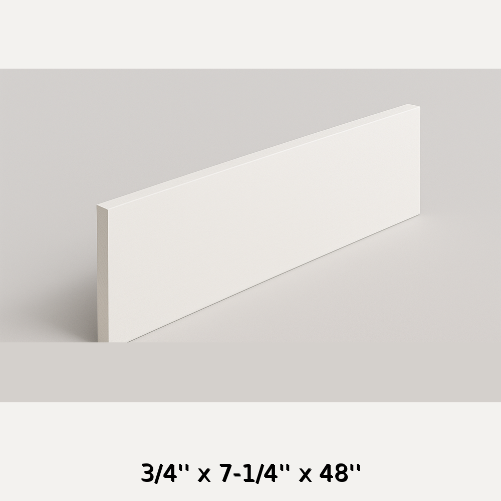 White Primed Pine Stair Riser  3/4″ x 7 1/4″ x 48‘’